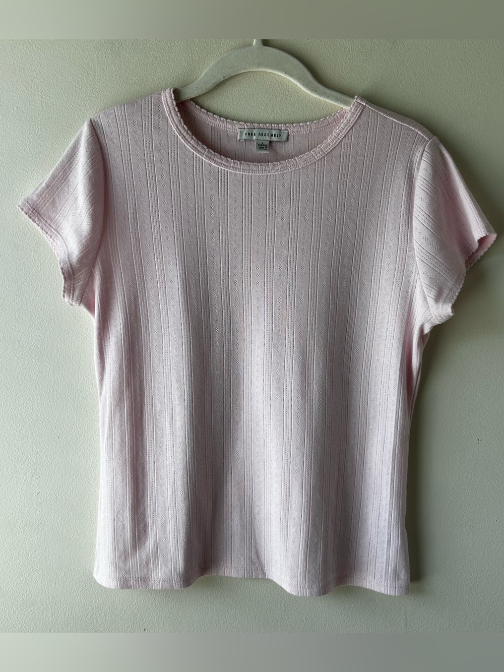 5 FOR $25 | Cottagecore Coquette Feminine Short Sleeve Tee Shirt Pale Pink L